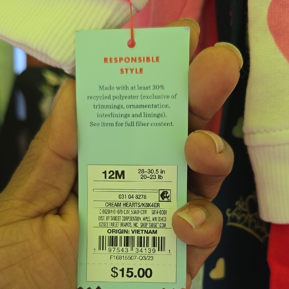 Cat & Jack Heart Print Set - Red and White - Picture 3 of 5